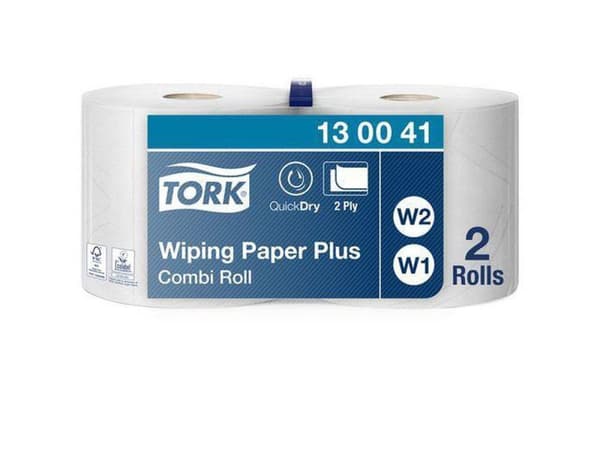 Tork Premium W1/W2 papir 2-lags hvidt 24cm x 255 meter - Pakke med 2 ruller