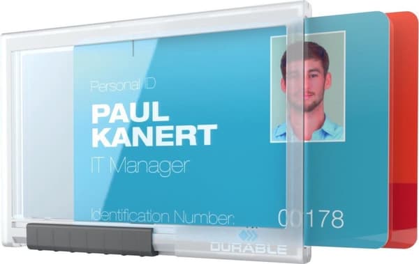 Slitstark DURABLE Kartenhalter Pushbox Duo 10 StŸck transparent