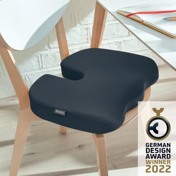 Leitz Ergo Hyggelig Ergonomisk Stolepude Ideel til kontor og hjemmekontor - Velvet Grey