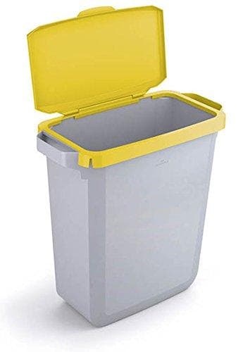 Holdbar Durabin affaldsspand, hængslet låg, gul