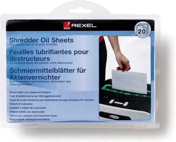 Rexel-öljyarkit paperisilppuriin - 20 kappaleen pakkaus
