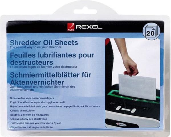 Rexel-öljyarkit paperisilppuriin - 20 kappaleen pakkaus