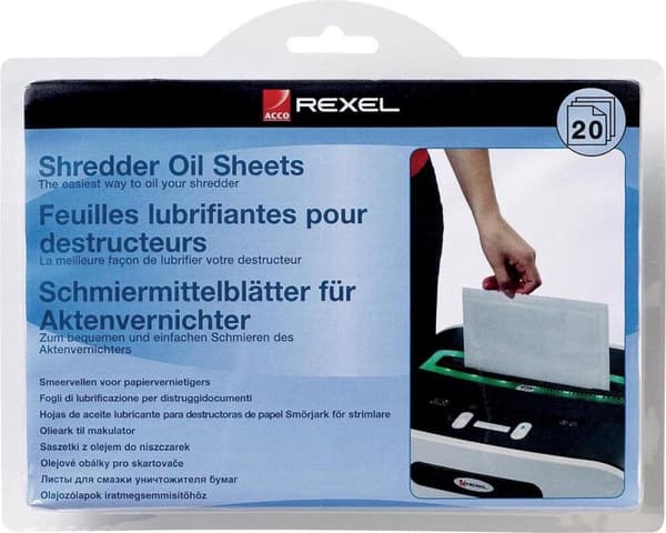 Rexel-öljyarkit paperisilppuriin - 20 kappaleen pakkaus