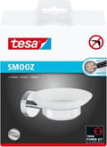 Miniatyrbillede 3 af 11: Tesa Smooz Sæbeholder 13,5x15,5x8,5cm uden boring Selvklæbende Forkromet Metal krom hvid