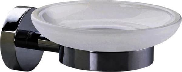Tesa Smooz Sæbeholder 13,5x15,5x8,5cm uden boring Selvklæbende Forkromet Metal krom hvid
