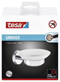 Miniatyrbillede 9 af 11: Tesa Smooz Sæbeholder 13,5x15,5x8,5cm uden boring Selvklæbende Forkromet Metal krom hvid