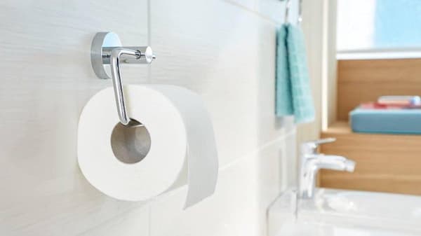 Tesa Smooz Toalettrullehållare utan klaff 13,5x15,5x8,5cm borr Självhäftande Förkromad Metallkrom