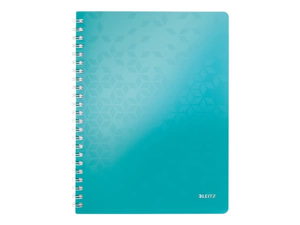 Leitz WOW - Anteckningsblock - trådbunden - A4 - 80 ark / 160 sidor - vitt papper - fyrkantig - isblå framsida - polypropylen (PP)