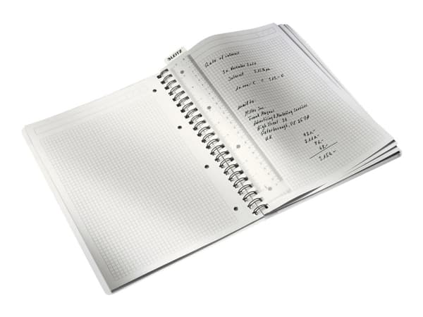 Leitz WOW - Anteckningsblock - trådbunden - A4 - 80 ark / 160 sidor - vitt papper - fyrkantig - isblå framsida - polypropylen (PP)
