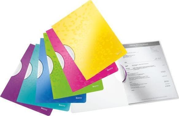 Leitz WOW ColorClip - Klippfil - för A4 (210 x 297 mm) - kapacitet: 30 ark - vit