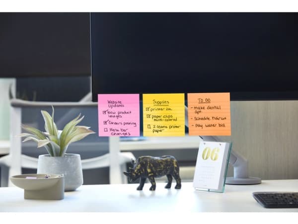 Post-it Super Sticky Notes linjerade 101 mm x 101 mm 90 ark/blk 6blk/förpackning Carnival colour collection