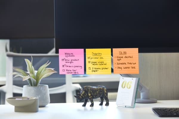 Post-it Super Sticky Notes linjerade 101 mm x 101 mm 90 ark/blk 6blk/förpackning Carnival colour collection