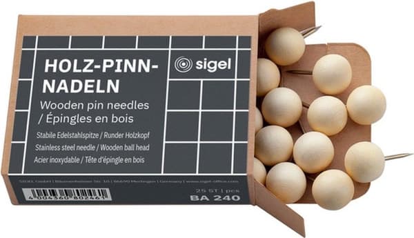 Pushpin Sigel trä 25 st
