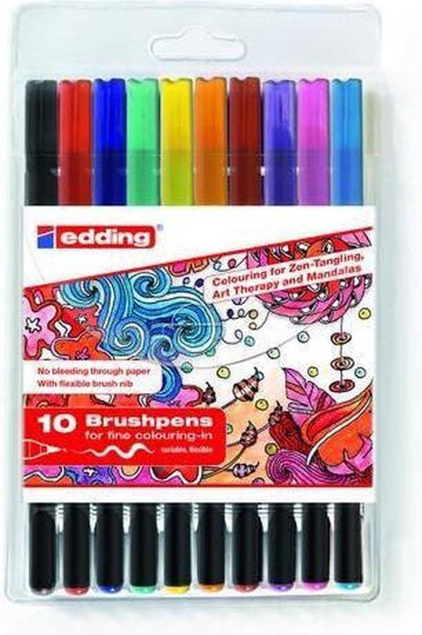 edding 1340 sivellin kynät kotelossa - 10 väriä/kpl