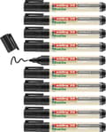 Miniatyrbillede 5 af 5: edding Whiteboard tusch 28 Ecoline - 10 sorte tuscher - Rund spids - Skrivetykkelse 1,5-3 mm