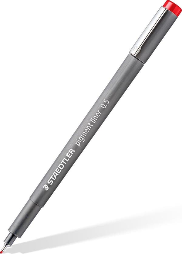 pigment liner fineliner - æske 0,5 mm - 6 farver