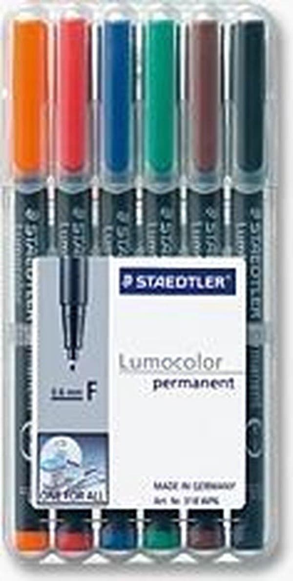 Lumocolor F permanent - Æske 6 stk
