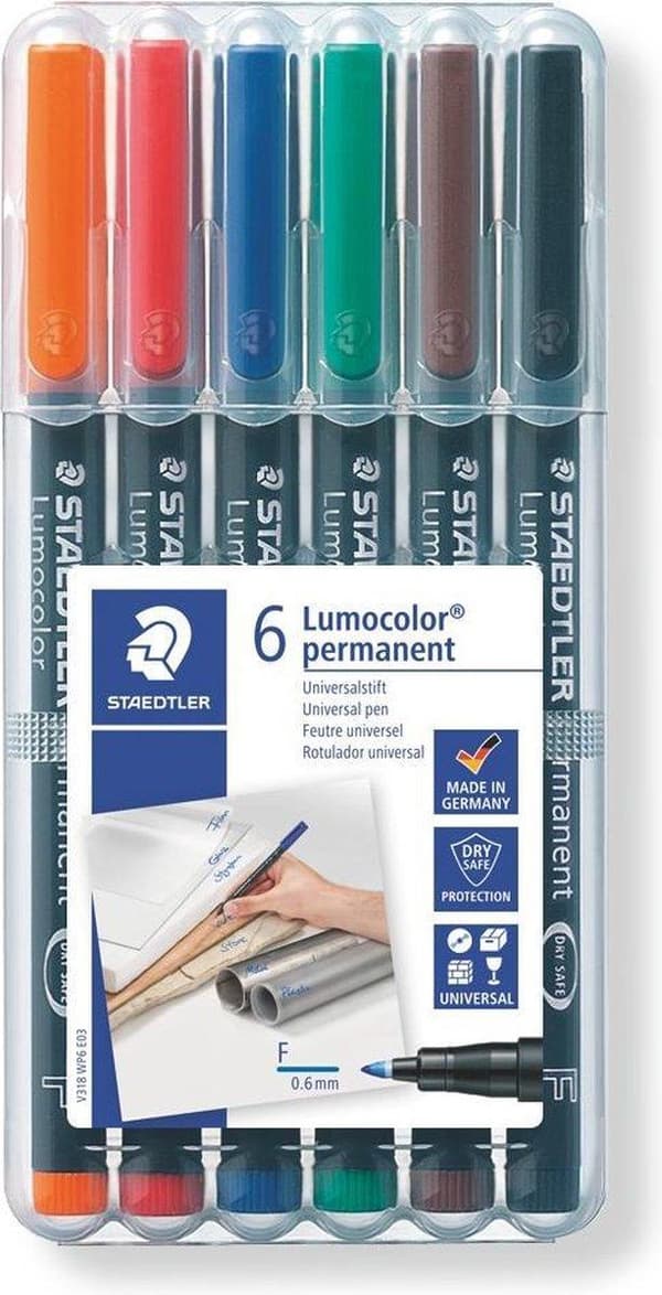 Lumocolor F permanent - Æske 6 stk