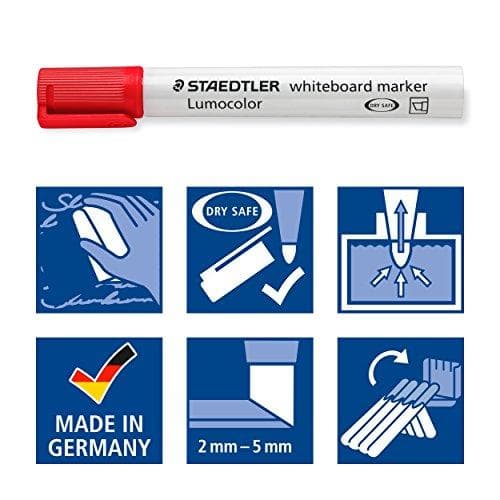 8 STAEDTLER 351 B WP8X valkotaulumerkkiä, eri värejä 2,0 - 5,0 mm (351 BWP8X)