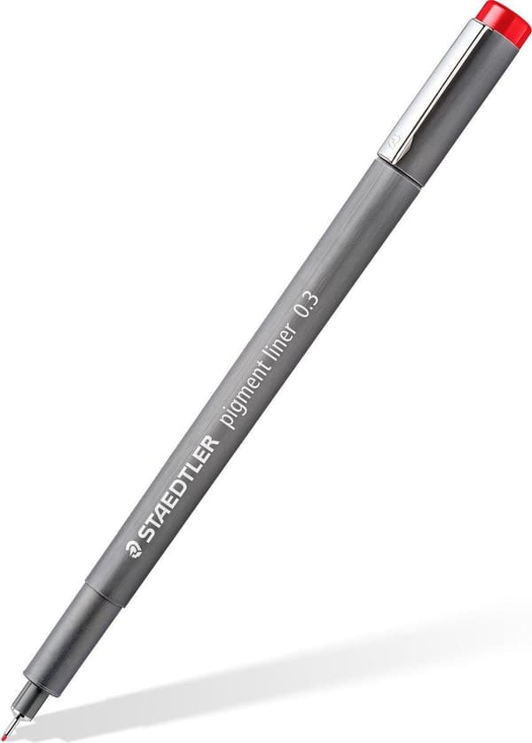 pigmenttilainer fineliner - laatikko 0,3 mm - 6 väriä