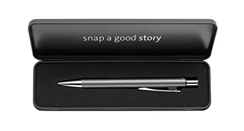 Pelikan kuglepen Snap Metalic K10 Platinum i etui Blue Clip-on Medium 1 stk (821230)