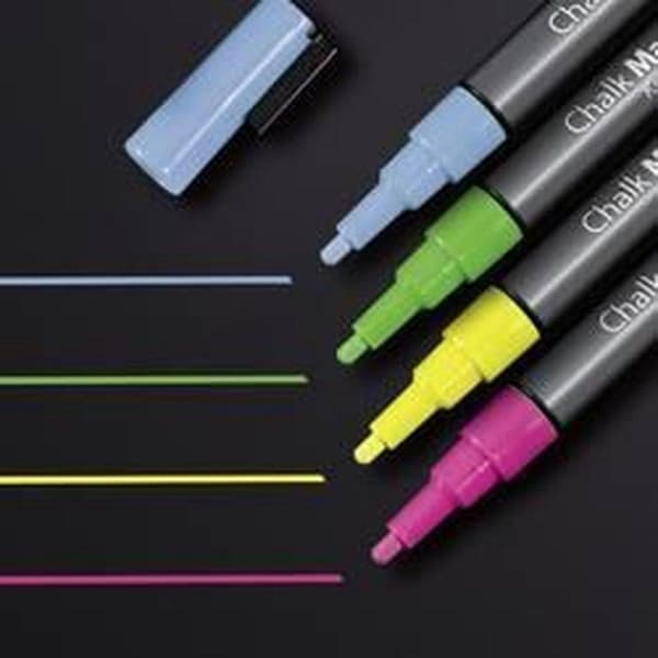 kridtmarkør Sigel 1-2mm vaskbar pink/grøn/gul/blå SI-GL179