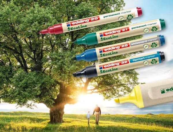 edding 21 EcoLine Permanent Marker - 10 sorte permanente markører - Rund spids 1,5 - 3 mm