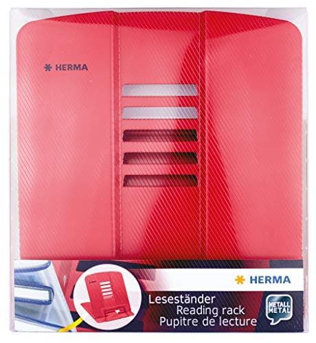 HERMA læsestand XL, lavet af metal, rød stabil læsestand i XL størrelse, med skridsikre knopper, - 1 stk (19973)