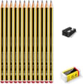 Pikkukuva 3 / 3: STAEDTLER promosetti Noris kynä 12 kpl + pyyhekumi + teroitin