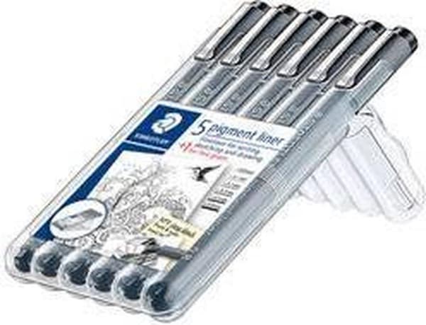 Pigmentlinener fineliner - laatikko 6 kpl (4 + 2)