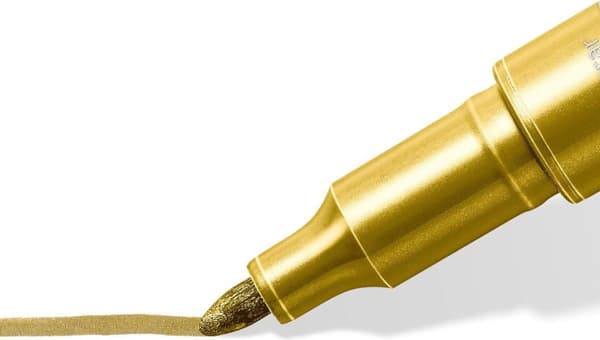 STAEDTLER metallic pen - blister guld, sølv, hvid