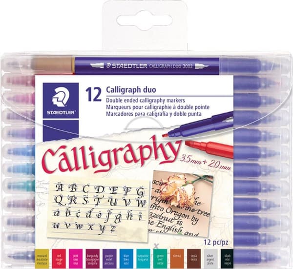 Kalligrafi penna. duo point - set 12 st