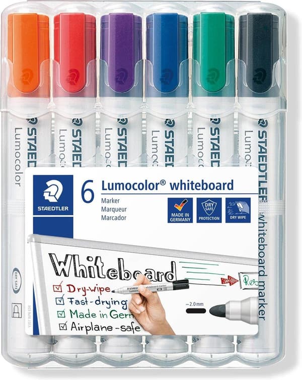 Lumocolor whiteboard tusch - Æske 6 stk