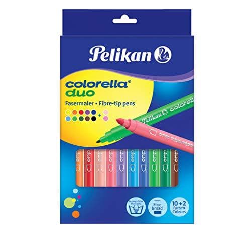 Pelikan 813846 fiberpenna Colorella Duo C407, 12 pennor i vikbar kartong