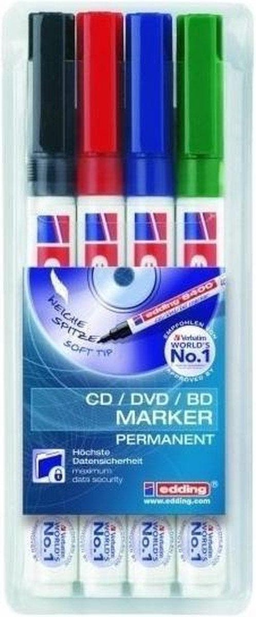 Edding 8400 cd markör assorterad - 4 stycken