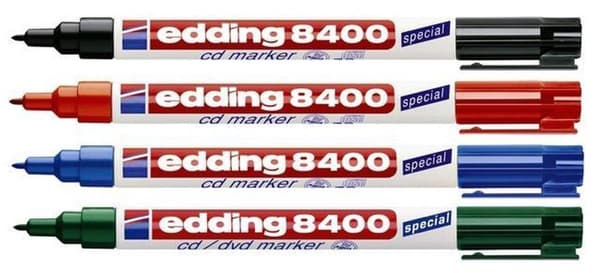 Edding 8400 cd markör assorterad - 4 stycken