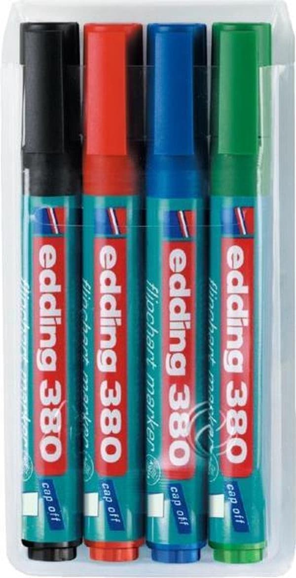 Edding 380 Flippver Marker Sæt med 4 Assorterede
