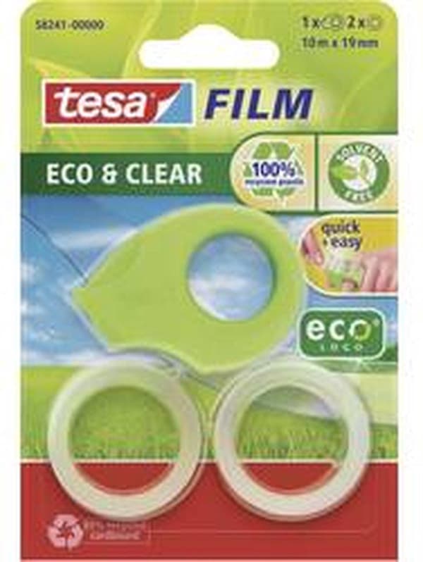 TESA 58241 tejpdispenser Plastic Green - 1 rulle och 2x tejp
