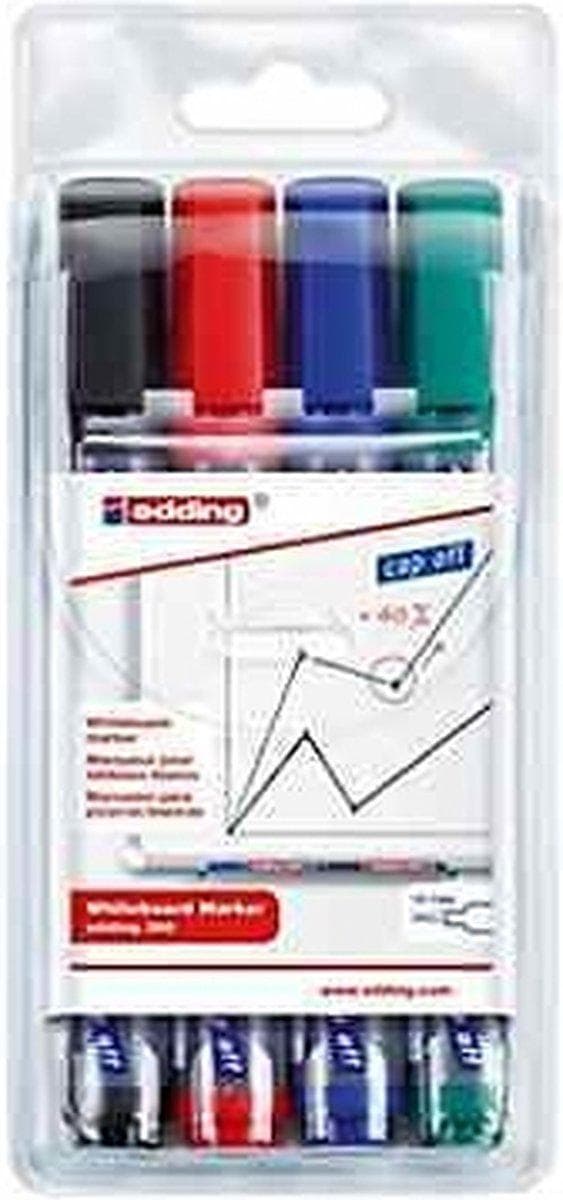 Edding 360 tavlemarkør 1,5-3 mm rund spids - 4 stk/farver