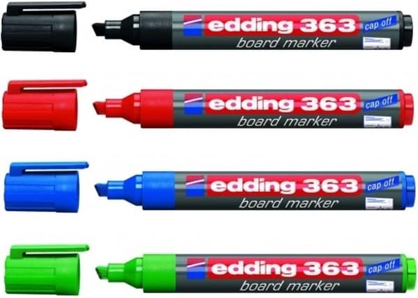 edding 363 tavlemarkør, mejselspids, 1 - 5 mm, assorteret (pakke med 4)