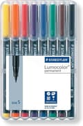 Pikkukuva 4 / 6: STAEDTLER Lumocolor 313 pysyvä tussi, hieno kärki, 0,4 mm, lajitelma (8 kpl pakkaus)