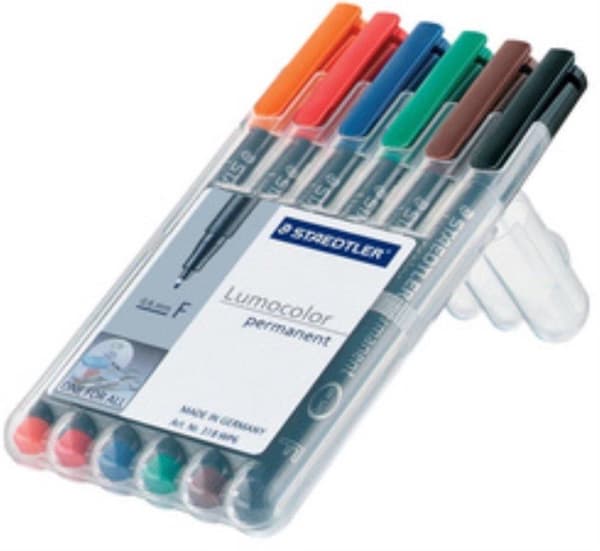 STAEDTLER Lumocolor 313 pysyvä tussi, hieno kärki, 0,4 mm, lajitelma (8 kpl pakkaus)