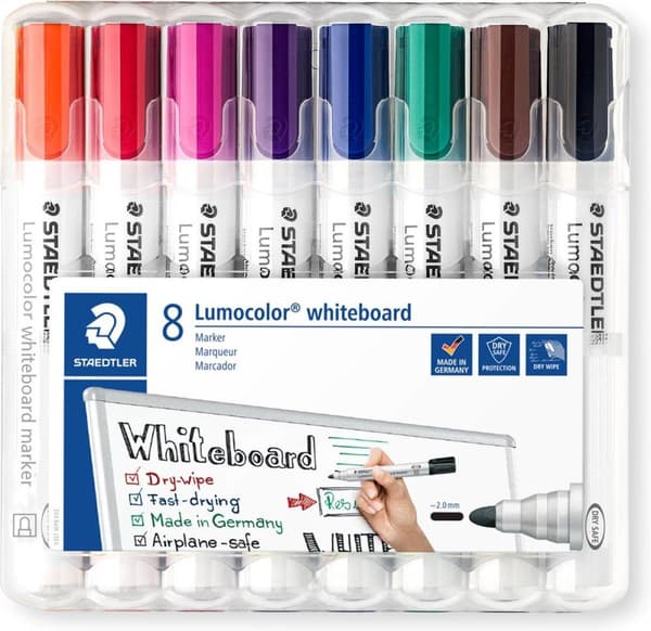 Lumocolor taulun tussi pyöreä kärki - laatikko 8 kpl