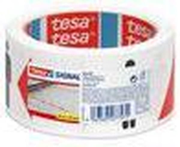 Tesa signalklæbende tape hvid/rød min. 1,5 m 50 mx 50 mm