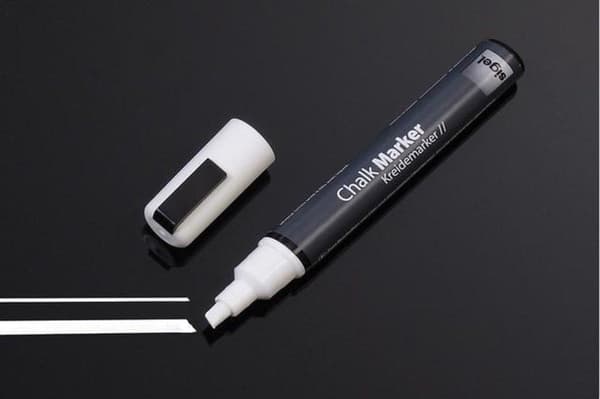 Kridtmarkør Sigel mejselspids 1-5mm hvid