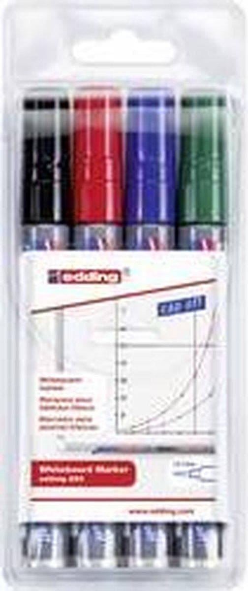 Edding whiteboard markør e-250 4 markører