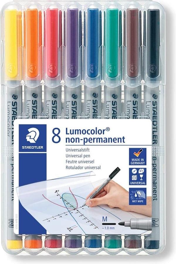 Lumocolor M ei-pysyvä - Laatikko 8 kpl