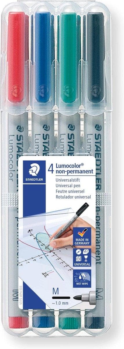 Lumocolor M ei-pysyvä - Laatikko 4 kpl