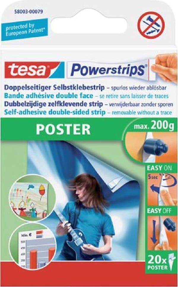 TESA POWERSTRIPS POSTER 20 stk