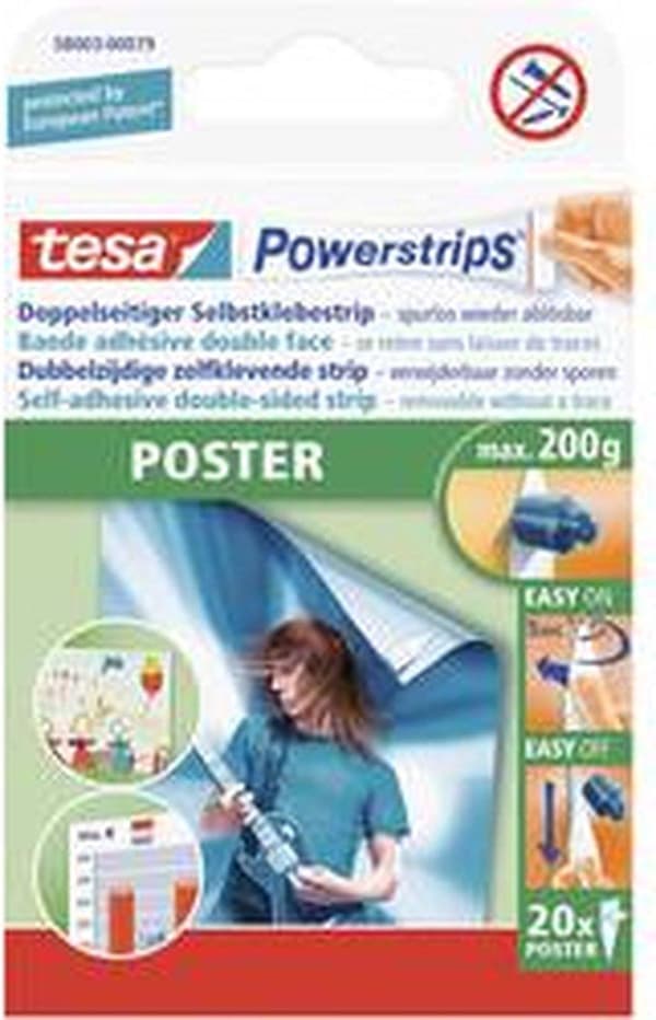 TESA POWERSTRIPS POSTER 20 stk